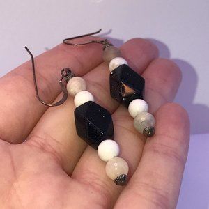 Jasper and Blue Goldstone Earrings